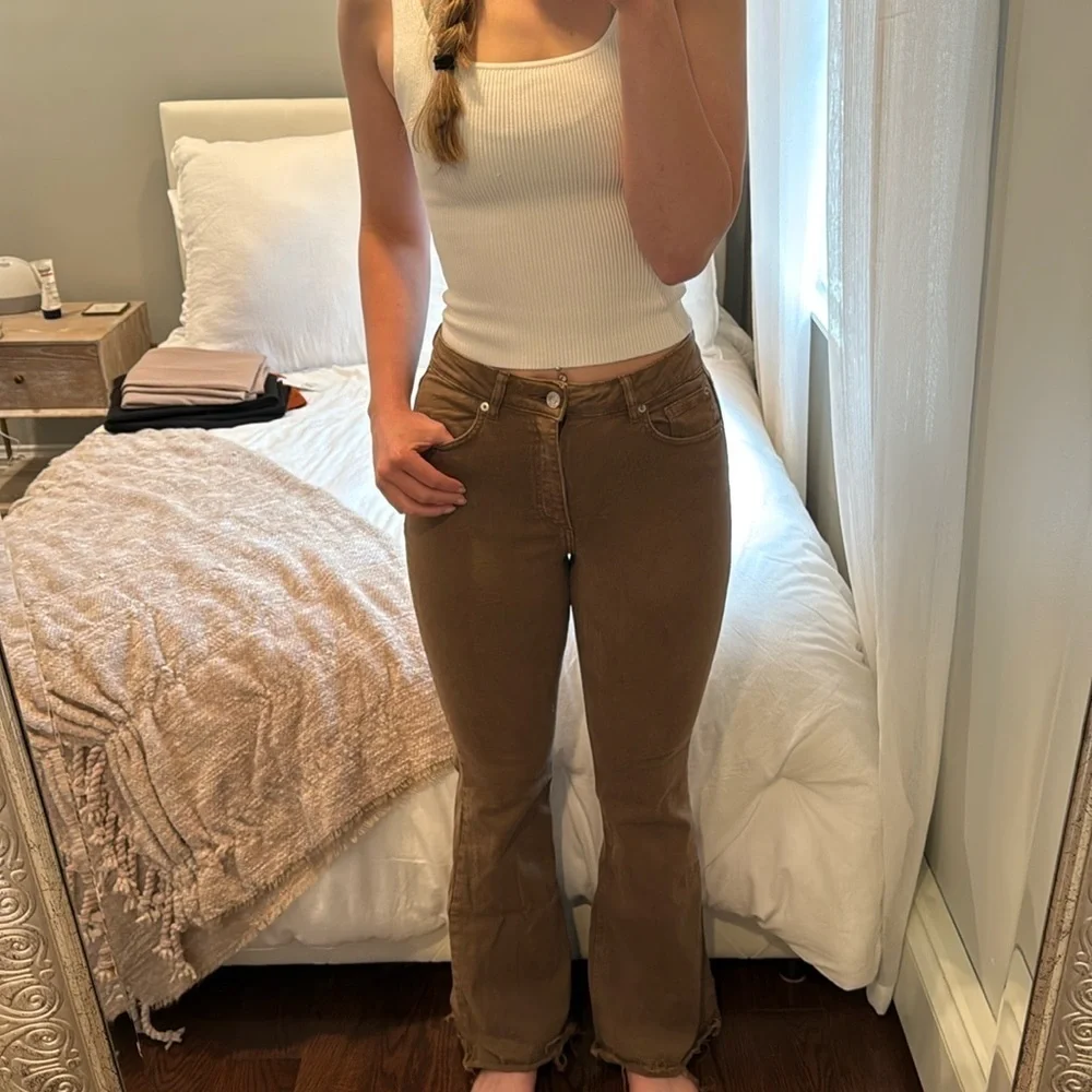 Garage Brown Denim Flare Jeans - Picture 6 of 6
